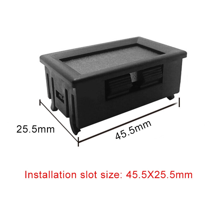 Misuratore di tensione digitale da 10 pezzi da 0,56 pollici a 2 fili terminali con guscio, display con luce a colori, tensione di misurazione: DC 4,5-30 V