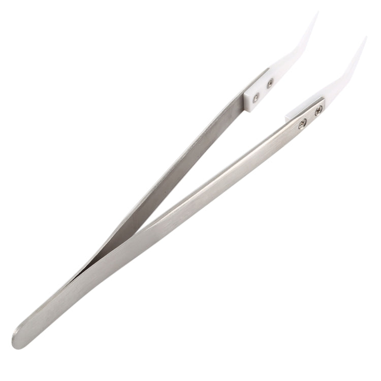 Pinzette a gomito in acciaio inox con punta ceramica