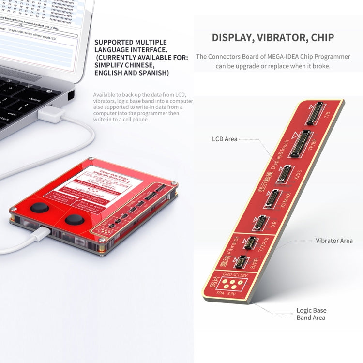 Chip Programmer LCD Screen True Tone Repair Programmer for iPhone 7/8 / XR /XS / XS Max Data Transfer, For iPhone 7 / 8 / XR /XS / XS Max