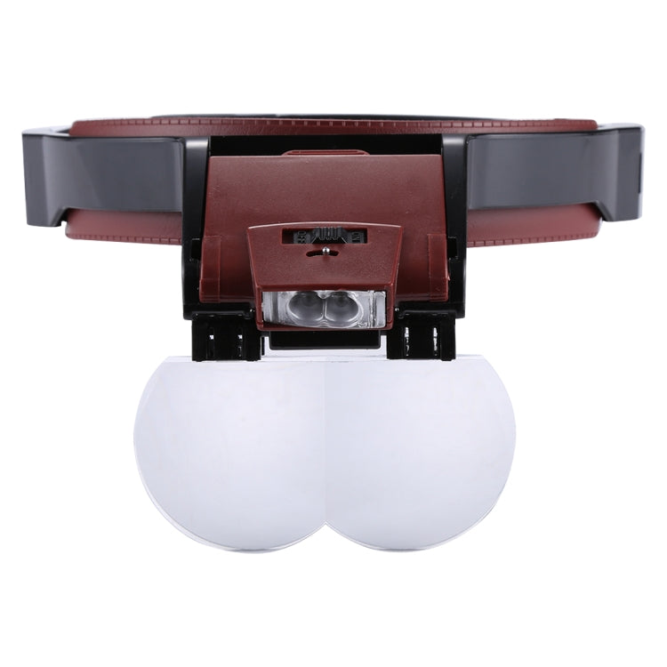 Lente d'ingrandimento multifunzione regolabile per testina di lettura per odontoiatria con 2 luci LED e 4 lenti (1,7X, 2X, 2,5X, 4X), 5 Lens 1.0X-3.5X  (Black)