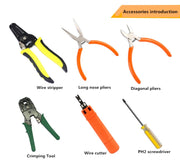 JAKEMY PS-P15 16 in 1 Kit di rete LAN professionale Piegatore Cavo Spelafili Pinza Cacciavite, 16 in 1