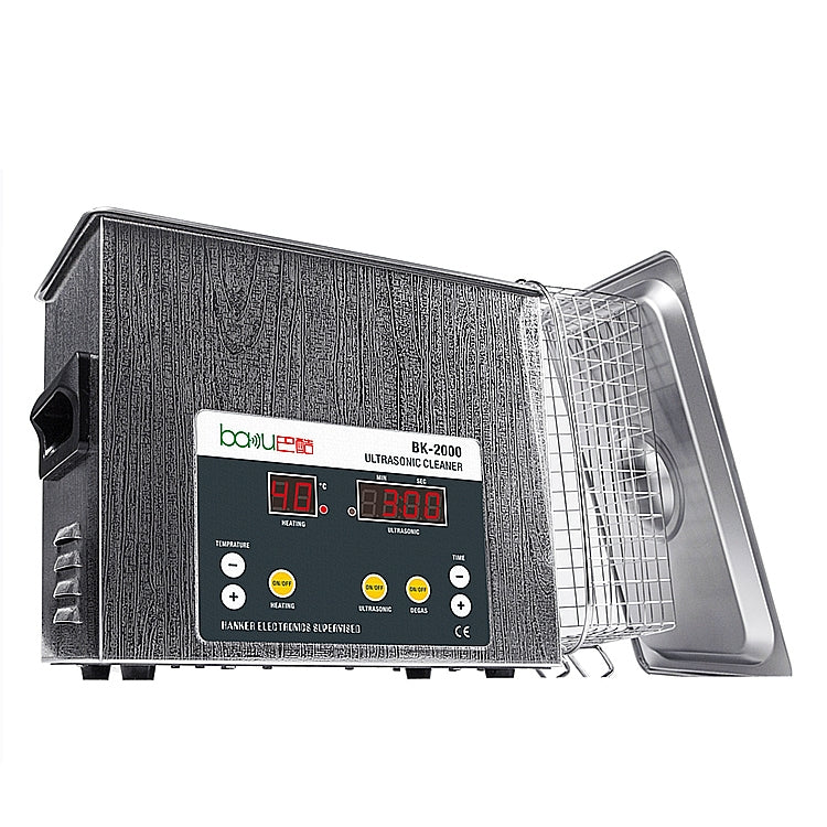 BAKU BK-2000 Pulitore ad ultrasuoni riscaldante con display LCD da 120 W 3,36 L con cestello, CA 220 V, spina UE, BK-2000 120W 3.36L 220V