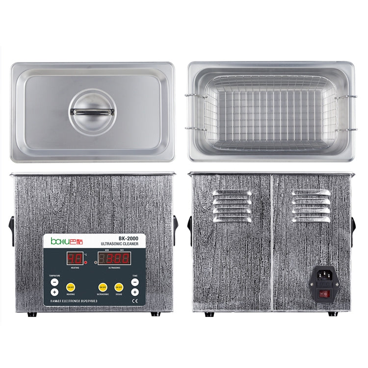 BAKU BK-2000 Pulitore ad ultrasuoni riscaldante con display LCD da 120 W 3,36 L con cestello, CA 220 V, spina UE, BK-2000 120W 3.36L 220V