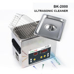 BAKU BK-2000 Pulitore ad ultrasuoni riscaldante con display LCD da 120 W 3,36 L con cestello, CA 220 V, spina UE, BK-2000 120W 3.36L 220V
