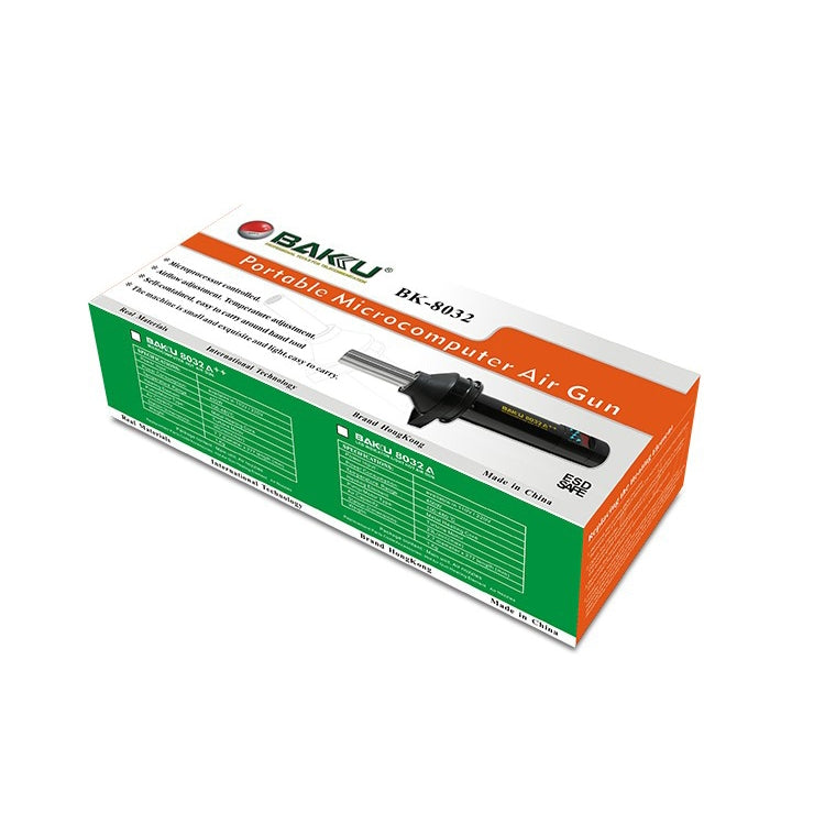 Pistola ad aria calda con display LED BAKU BK-8032A++ AC 220V 450W, spina europea, BK-8032A++ AC 220V 450W