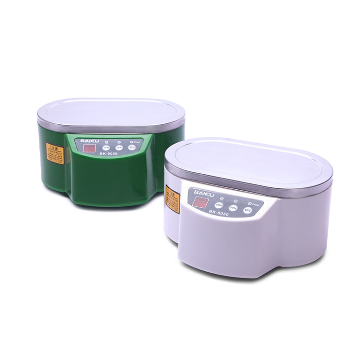 BAKU BK-9050 Pulitore a ultrasuoni con display LCD regolabile da 30 W / 50 W, 0,6 litri, CA 220 V, BK-9050 30W / 50W 0.6L 220V Green, BK-9050 30W / 50W 0.6L 220V White