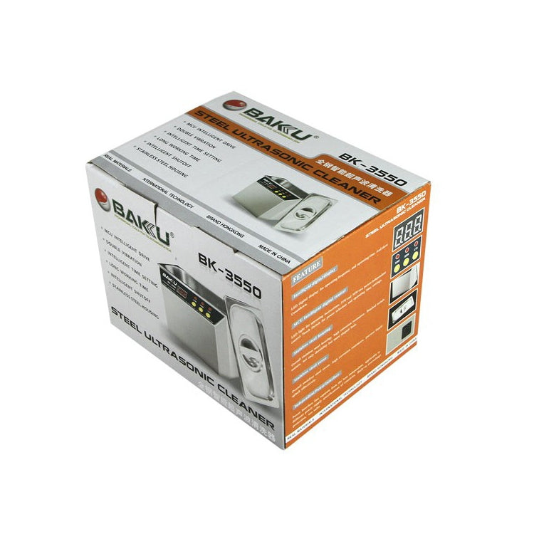 BAKU BK-3550 Pulitore a ultrasuoni con display LCD regolabile da 35 W / 50 W, 0,8 litri, CA 110 V, presa americana, BK-3550 35W / 50W 0.8L 110V