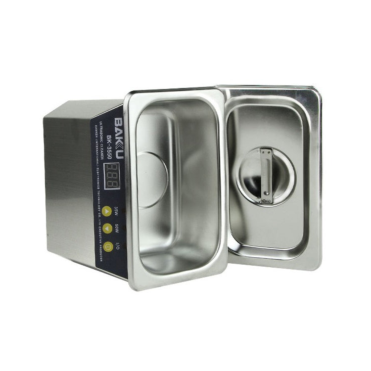 BAKU BK-3550 Pulitore a ultrasuoni con display LCD regolabile da 35 W / 50 W, 0,8 litri, CA 220 V, spina europea, BK-3550 35W / 50W 0.8L 220V