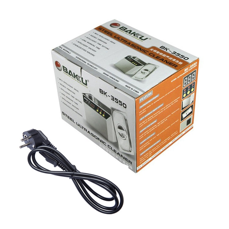 BAKU BK-3550 Pulitore a ultrasuoni con display LCD regolabile da 35 W / 50 W, 0,8 litri, CA 220 V, spina europea, BK-3550 35W / 50W 0.8L 220V
