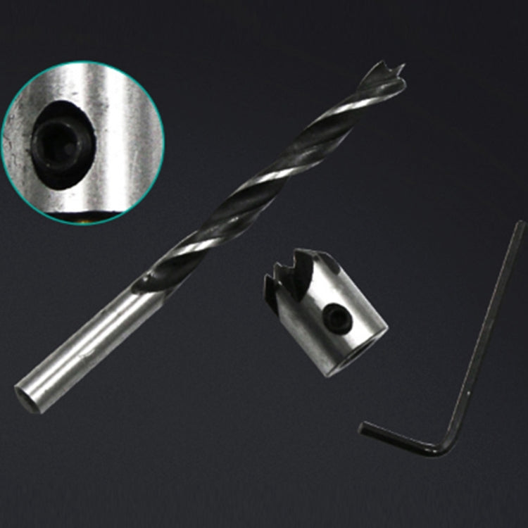 Set di punte per trapano in acciaio ad alta velocità a tre punte per svasatore per legno 7 in 1, 3-10 mm, 7 PCS/Set