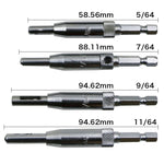 4 pz/set porte autocentranti cerniera maschiatrice set di punte per trapano perforatrice strumenti per la lavorazione del legno (5/64,7/64,9/64,11/64 pollici), 4 PCS/Set