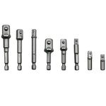 8 pezzi/set barra di prolunga per punta a bussola adattatore codolo esagonale cacciavite per dadi punta per trapano elettrico, 1/4 (65/50/30/25 mm), 3/8 (65/50 mm), 1/2 (73/50 mm), 8 PCS/Set Length:65-73mm