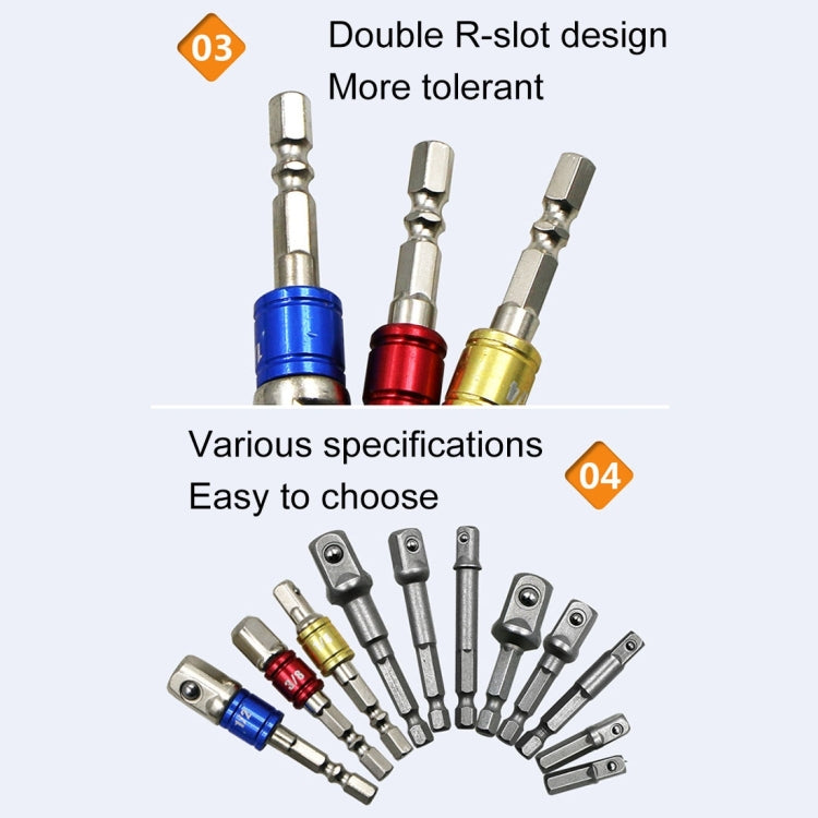 3 pezzi/set barra di prolunga per punta a bussola adattatore codolo esagonale cacciavite per dadi punta per trapano elettrico (1/4, 3/8, 1/2 pollici), lunghezza: 50 mm, Length: 50mm