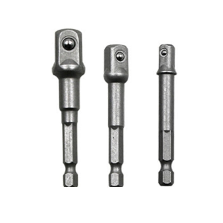 3 pezzi/set barra di prolunga per presa a bussola adattatore codolo esagonale cacciavite per dadi punta per trapano elettrico (1/4, 3/8, 1/2 pollici), lunghezza: 65-73 mm, 3 PCS/Set Length:65-73mm