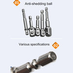 3 pezzi/set barra di prolunga per presa a bussola adattatore codolo esagonale cacciavite per dadi punta per trapano elettrico (1/4, 3/8, 1/2 pollici), lunghezza: 65-73 mm, 3 PCS Length:65-73mm