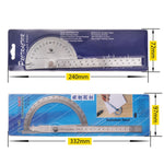 Cercatore di angolo del goniometro in acciaio inossidabile da 0-180 gradi con strumento righello di misurazione del braccio da 0-150 mm, 0-150mm Ruler