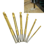 Punta da trapano elicoidale con codolo cilindrico in acciaio ad alta velocità da 6 pezzi/set per forare metallo, legno e plastica, 6 PCS/Set Twist Drill