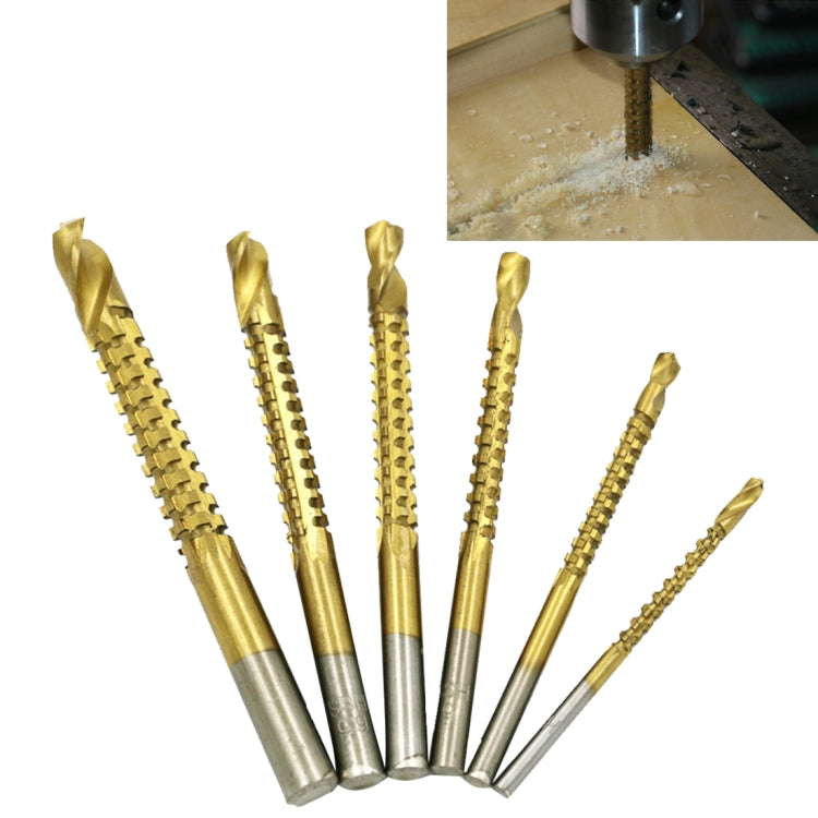 Punta da trapano elicoidale con codolo cilindrico in acciaio ad alta velocità da 6 pezzi/set per forare metallo, legno e plastica, 6 PCS/Set Twist Drill