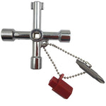 Chiave a croce multifunzionale 4 in 1 con forma quadrata a triangolo circolare, 4 in 1 Silver, 4 in 1 Black