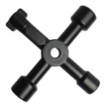 Chiave a croce multifunzionale 4 in 1 con forma quadrata a triangolo circolare, 4 in 1 Silver, 4 in 1 Black