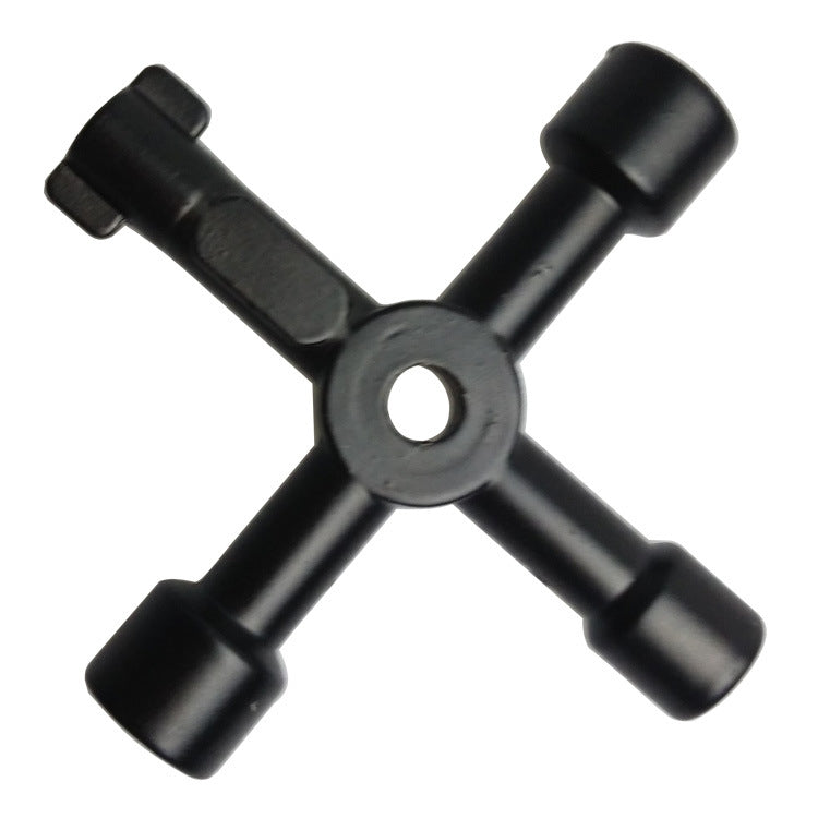 Chiave a croce multifunzionale 4 in 1 con forma quadrata a triangolo circolare, 4 in 1 Silver, 4 in 1 Black