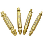Estrattore di viti 4 in 1 per punte da trapano Strumento per rimuovere bulloni rotti (1#, 2#, 3#, 4#), con custodia in plastica, Gold s2, Gold 4341, 4341, s2