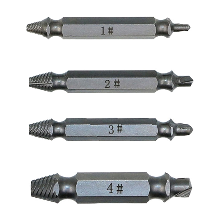 Estrattore di viti 4 in 1 per punte da trapano Strumento per rimuovere bulloni rotti (1#, 2#, 3#, 4#), con custodia in plastica, Gold s2, Gold 4341, 4341, s2