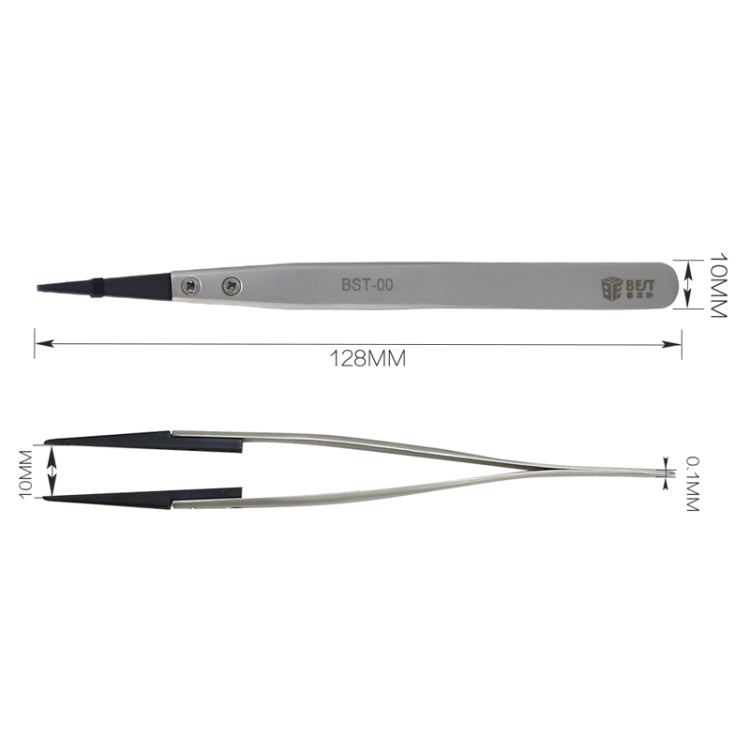 BEST BST-00 Straight Head Tweezers for Cell Phone/Computer Repair, BST-00