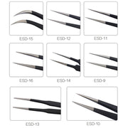 MIGLIORI pinzette antistatiche di precisione in acciaio inossidabile ESD BST-09, BST-09