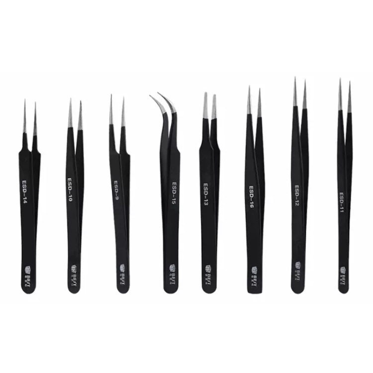 BEST ESD Stainless Steel Precision Anti-Static Tweezers BST-09, BST-09