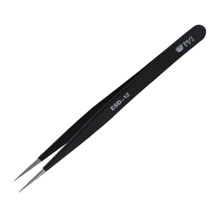 BEST ESD Stainless Steel Precision Anti-Static Tweezers BST-12, BST-12