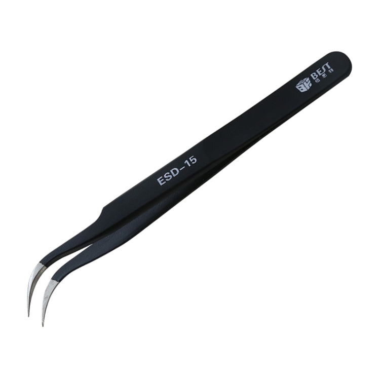 BEST ESD Stainless Steel Precision Anti-Static Tweezers BST-15, BST-15