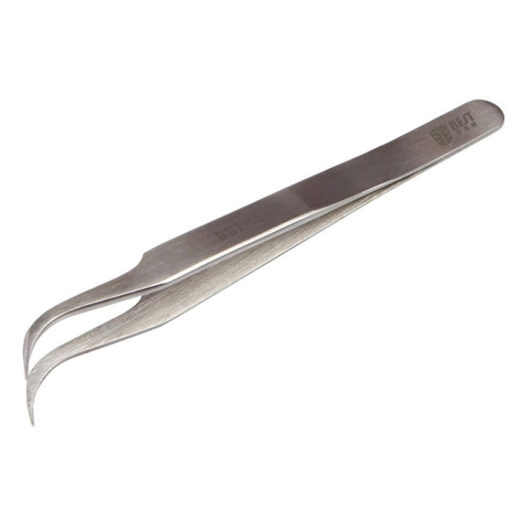 BEST BST-15L Brushed Stainless Steel Tweezers, BST-15L