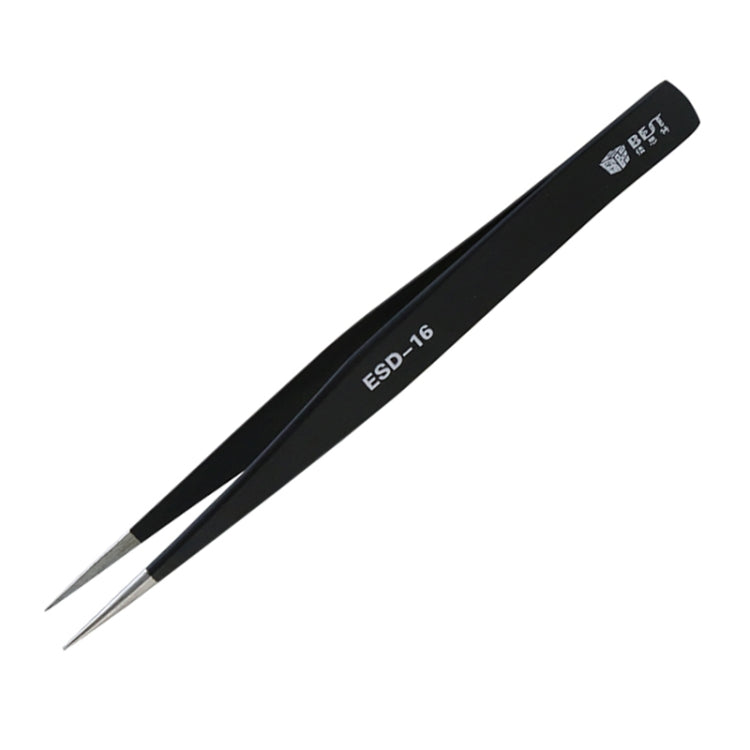 BEST ESD Stainless Steel Precision Anti-Static Tweezers BST-16, BST-16