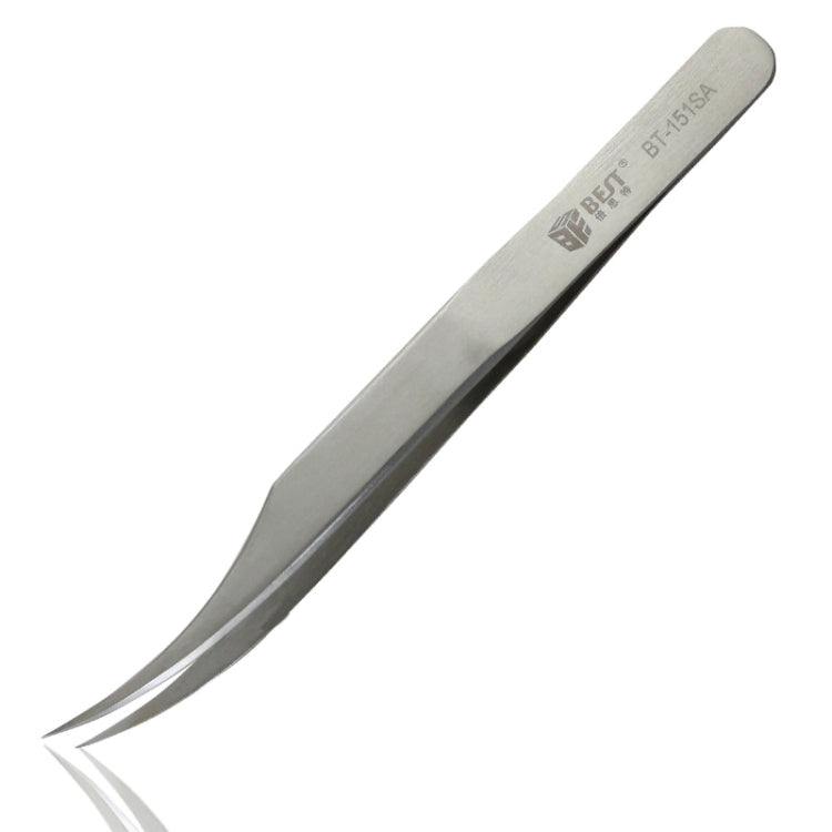 BEST BST-151SA Brushed Stainless Steel Tweezers, BST-151SA