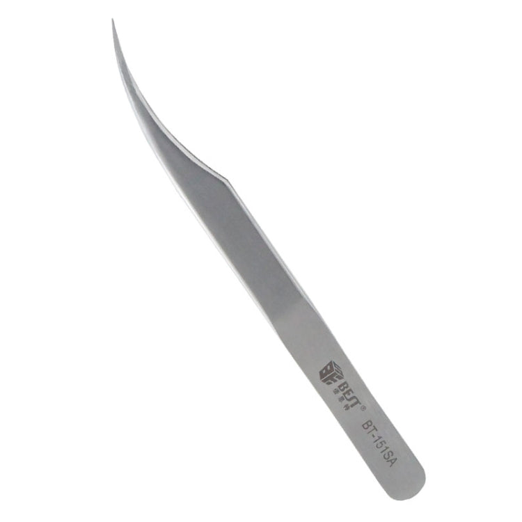 BEST BST-151SA Brushed Stainless Steel Tweezers, BST-151SA