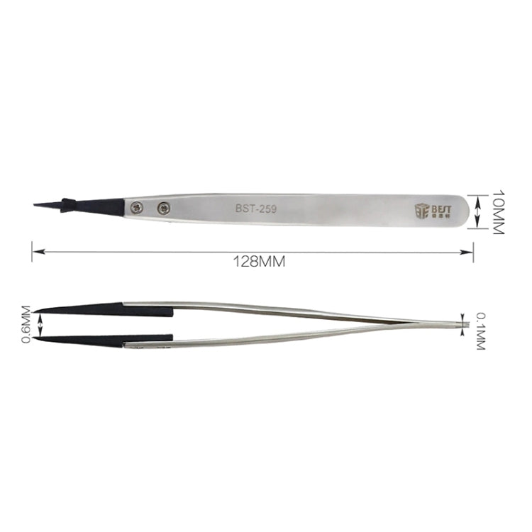 BEST Snti Stainless Steel Static Tweezers BST-259, BST-259