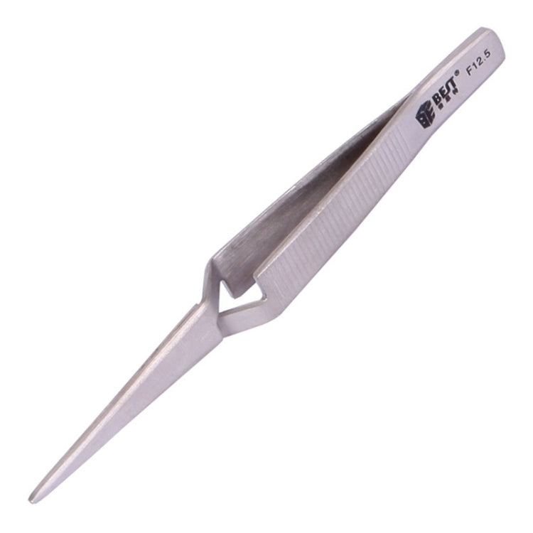 BEST Self-Closed Straight Stainless Steel Lab Tweezers BST-F12.5, BST-F12.5