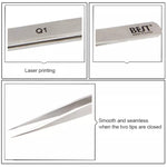 BEST BST-Q1 Brushed Stainless Steel Tweezers, BST-Q1