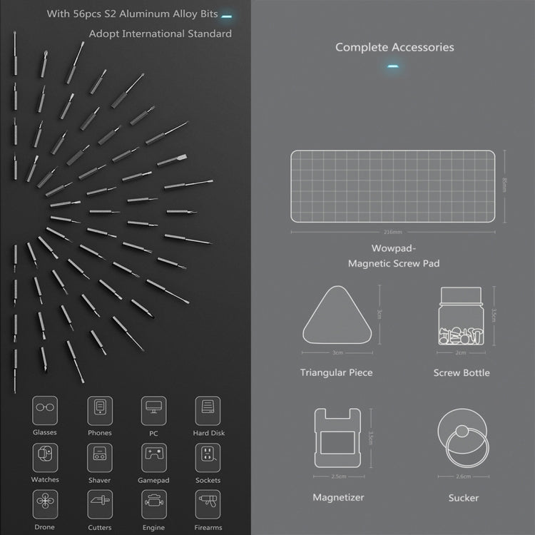 Xiaomi WOWSTICK 1F+ Cacciavite elettrico 69 in 1 Cacciavite elettrico a batteria con carica a ioni di litio, Wowstick 1F+