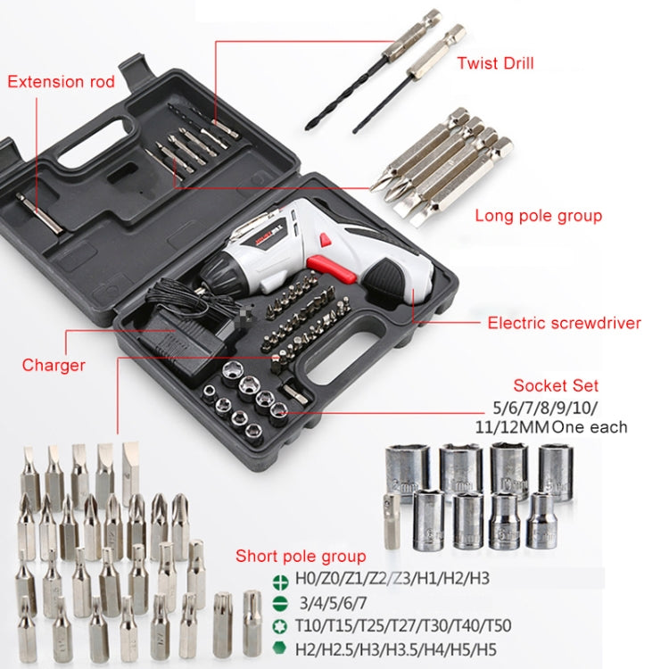 Set di cacciaviti elettrici per trapano elettrico multifunzionale per uso domestico da 4,8 V. Spina americana, US Plug