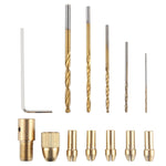 WLXY WL-DIY001 Set di punte da trapano mini mandrini elettrici in ottone fai-da-te, WL-DIY001 12 Set