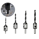 Set 4 punte trapano svasatore legno 3-6 mm acciaio