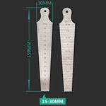 Wedge Feeler Gap 15-30mm Righello in acciaio inossidabile Ispezione Calibro conico Strumento di misura metrico imperiale, 15-30mm Metric Imperial