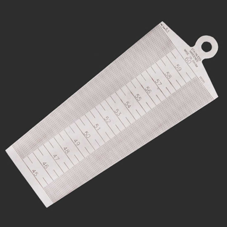 Wedge Feeler Gap 45-60mm Righello in acciaio inossidabile Ispezione Calibro conico Strumento di misura metrico imperiale, 45-60mm Metric Imperial