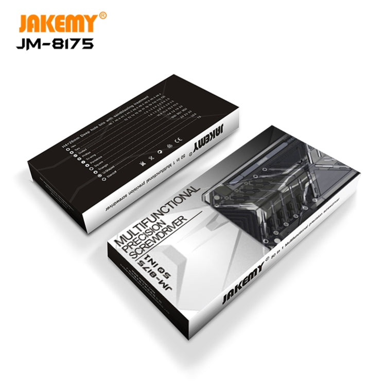 JAKEMY JM-8175 Set di cacciaviti multifunzionali e di precisione con scatola esterna a doppia faccia 50 in 1, JM-8175 50 in 1