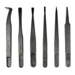 JF-S6in1 6 in 1 Carbon Fiber Straight and Curved Tip Anti-Static Tweezers, JF-S 6 in 1