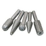 5 pezzi/set lavorazione del legno intaglio del legno gambo da 6 mm punte rotanti per molatura in rilievo con testa per raspa, 5 PCS/Set Drill Bits
