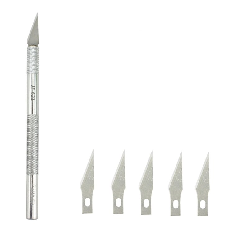 JIAFA JF-621 Coltello da intaglio in metallo Strumento professionale per la riparazione del telefono cellulare con 6 lame, JF-621