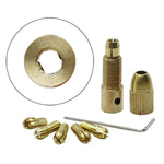 7 pezzi/set ottone 0,5-3 mm piccola punta da trapano elettrico pinza micro twist 4,05 mm set di mandrini con chiave, 4.05mm